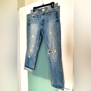 Comune Laguna Boyfriend Jeans Light Wash Distressed Casual 100% Cotton Women 28